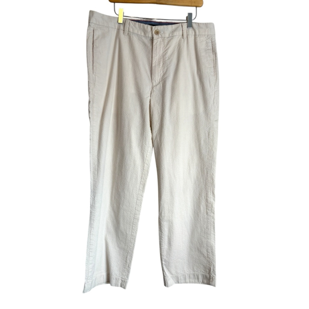 IZOD Pinstripe Seersucker Causal Lightweight Relaxed Fit Pants Men's Size 36/30